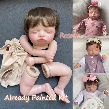 19inch Rozālija Jaundzimušo Bērnu Atdzimis Lelle Komplekts Baby Spilgti Soft Touch Jau Krāsotas Nepabeigtu Lelle Daļas