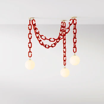 Mūsdienu Stikla Ķēdes Lustra Ziemeļvalstu Cerine Swagged dekors Gaismas Guļamistabai Bārs, Kafijas Veikals Creative Krāsains LED Lustras