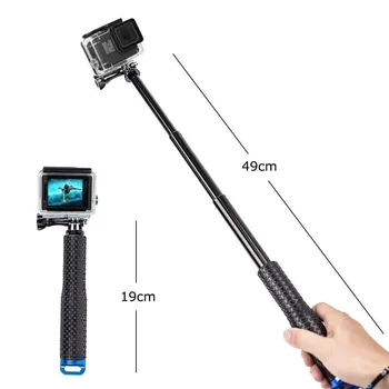 19 Collu Selfie Stick Niršanas Monopod par GoPro Hero 5 6 7 8 9 10 Melns Statīvs Sesijas Action Camera Selfie Nūju Go Pro 2023