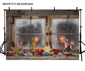 Fotogrāfija Backdrops Ziemassvētku Fona, Kamīns Koku Ziemas Sniega Logu Interjera Bērnu Dzimšanas Dienas Fons Foto Studija