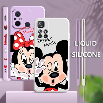 Mickey Mouse gudrs, Lai Xiaomi Redmi 12 12 C 11 Ministru A1 10 10X 9 9A 9AT 8 Pro 4G 5G Šķidrums pa Kreisi Virves Telefonu Gadījumā Coque Capa