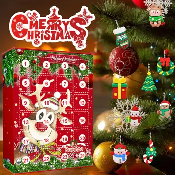 Dowmoo Ziemassvētku Keychain Blind Kastē 24 Nodalījumiem Adventes Atpakaļskaitīšanas Alnis Ziemassvētku Pārsteigums Bērniem, Rotaļlietas, Dāvanas, Ziemassvētku Kalendārs