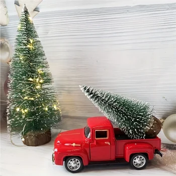 1gb Sarkana mašīna+10cm Ziemassvētku eglītes, Ziemassvētku Rotājumi Radošās Ziemassvētku dāvanas bērniem Ziemassvētku dekori mājas 2024. gadam Navidad