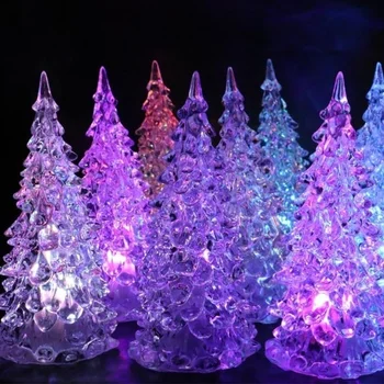 Ziemassvētku Eglīte Krāsains Mainās LED Galda Galda Lampa, Gaismas ar Septiņām Krāsām Romatic(Izmērs:12 cm X 5.5 cm)