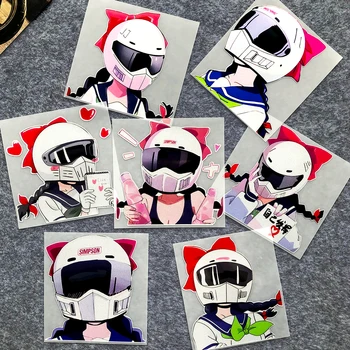 JDM Karikatūra Anime Uzlīme Divi Izmēri Meitene Uzlīmes Decor Motocikls, Motociklu, Auto Virsbūves Degvielas Tvertne priekš Kawasaki Z750 ZXR750R