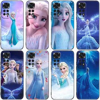 Disney Princess Saldēti Elsa Melnais Tālrunis Gadījumā Xiaomi Redmi, Ņemiet vērā, 12 + 11 11S 11T 11E 10 10T 5G 10S 9S 9 8T 7 6 Pro Soft Cover