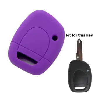 1 Pogu Silikona Auto Tālvadības Atslēgu Fob Vāks Apvalks Gadījumā Par Renault Twingo Clio Keyless Aizsardzības Turētājs Keychain Aksesuāri