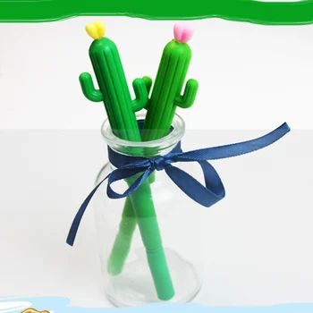 60 Gab Kaktusa Formas Gēla Pildspalvas 0.5 mm, Melna Gēla Tinte Rakstīšanas Pildspalva Skola, Mājas, Biroja Piederumi
