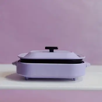 Miniatūras daudzslāņu Cooking Pot Miniatūra leļļu Namiņš Pankūku Veidotājs ar Vāku Multi Layer Virtuves Pot Izlikties par leļļu Namiņš