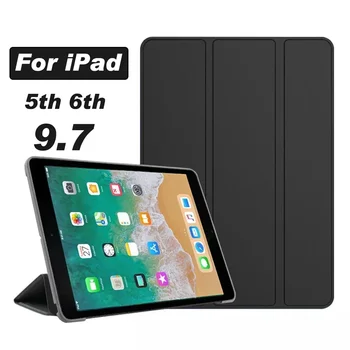 Tablet Case For iPad 9.7 2018 2017 A1893 A1954 A1822 fundas PU Ultra Slim modināšanas Smart Cover Case for iPad 5 6 5 6 Paaudzes