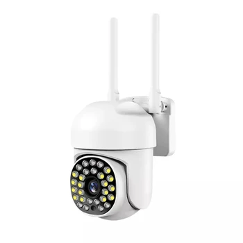 1Set Drošības Kameru Ar Prožektori Krāsu Nakts Redzamības Vadu Novērošanas Kamera Smart Home Kameras Balts