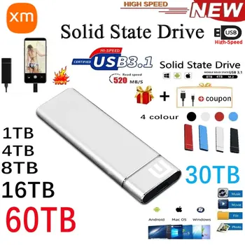Ātrgaitas Portatīvo Ārējo SSD disks 1 TB Augstas jaudas Cietais Disks, USB 3.1 ātrgaitas Cietvielu Disku Xiaomi Klēpjdatoru//Mac/PC