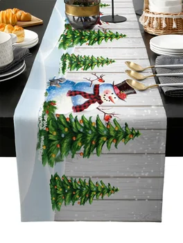 Ziemassvētku Sniegavīrs Galda Runner Kāzu Festivāls Galda Dekorēšana Mājas Dekori Virtuves Galda Stīgas Placemats