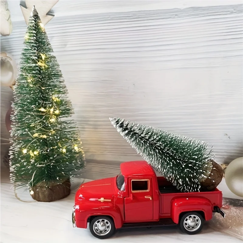 1gb Sarkana mašīna+10cm Ziemassvētku eglītes, Ziemassvētku Rotājumi Radošās Ziemassvētku dāvanas bērniem Ziemassvētku dekori mājas 2024. gadam Navidad0