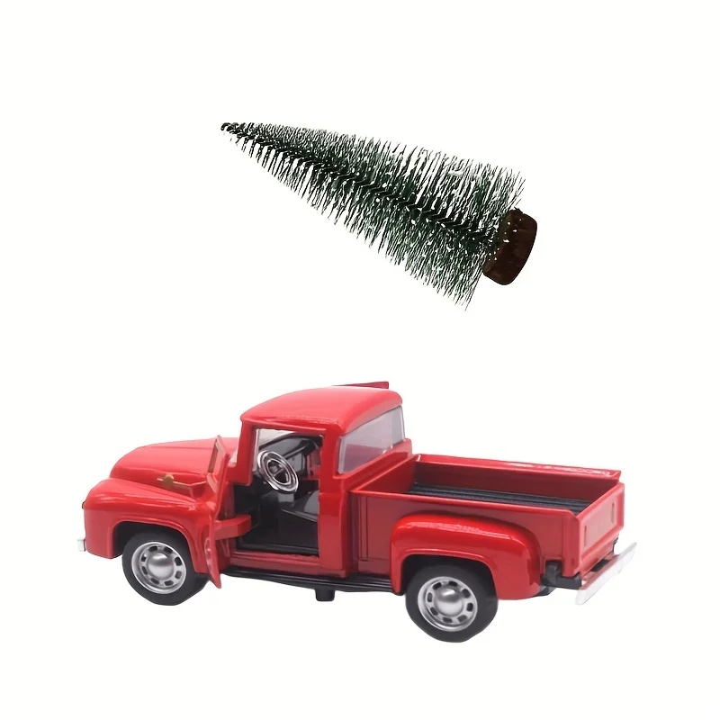 1gb Sarkana mašīna+10cm Ziemassvētku eglītes, Ziemassvētku Rotājumi Radošās Ziemassvētku dāvanas bērniem Ziemassvētku dekori mājas 2024. gadam Navidad1