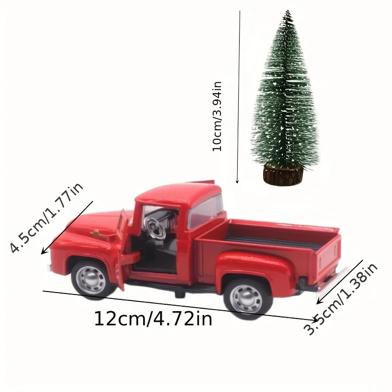 1gb Sarkana mašīna+10cm Ziemassvētku eglītes, Ziemassvētku Rotājumi Radošās Ziemassvētku dāvanas bērniem Ziemassvētku dekori mājas 2024. gadam Navidad4
