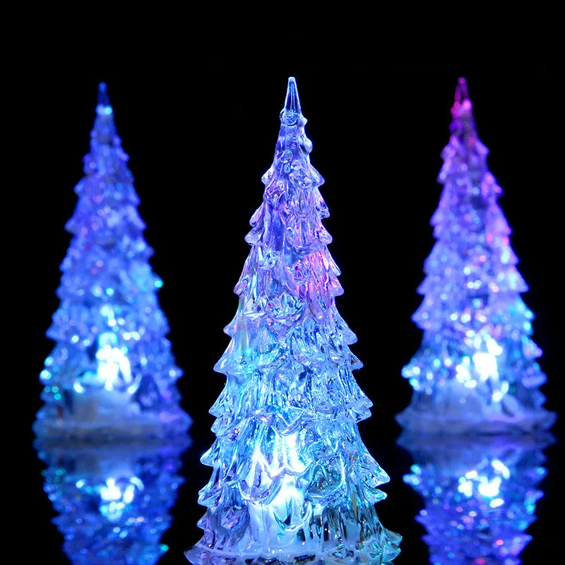 Ziemassvētku Eglīte Krāsains Mainās LED Galda Galda Lampa, Gaismas ar Septiņām Krāsām Romatic(Izmērs:12 cm X 5.5 cm)1