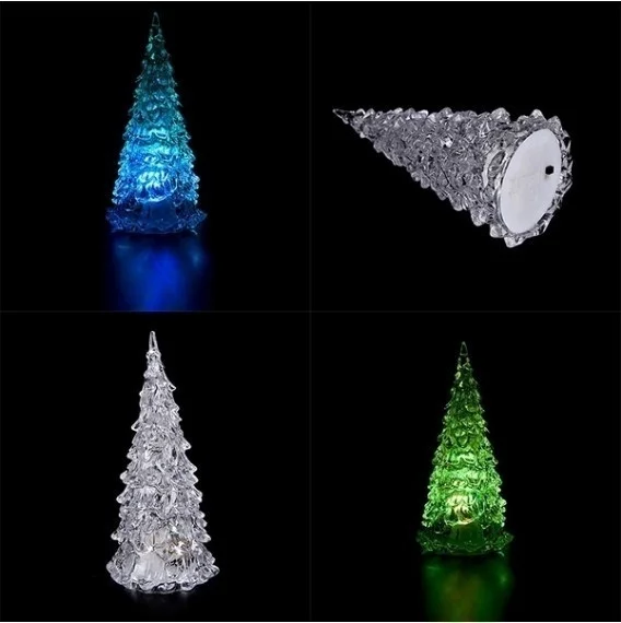 Ziemassvētku Eglīte Krāsains Mainās LED Galda Galda Lampa, Gaismas ar Septiņām Krāsām Romatic(Izmērs:12 cm X 5.5 cm)4