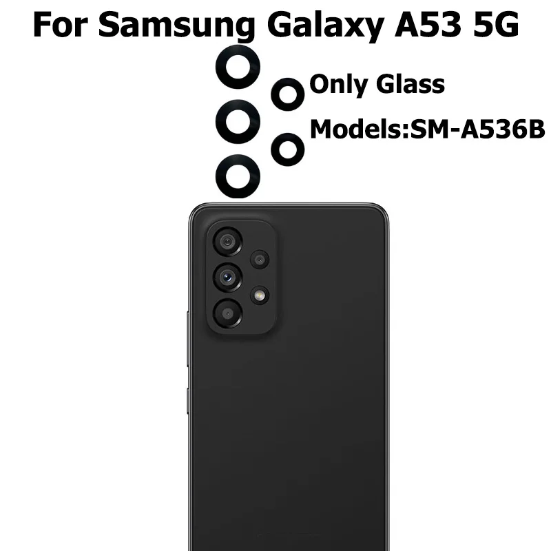 Sākotnējā Atpakaļskata Kamera Stikls Aizmugurējo Kameru Stikla Lēcas Ar Līmi Līmi, Uzlīmes Samsung Galaxy A53 5G Remonta Daļas0