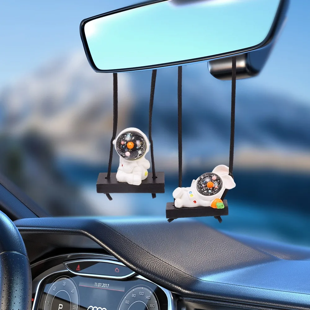 Radošā Astronauts Auto Kulons Karikatūra Atpakaļskata Spogulī, Kulons Sveķu Šūpoles Astronauts Kulons Automašīnas Iekšējā Apdare Cute Modelis1
