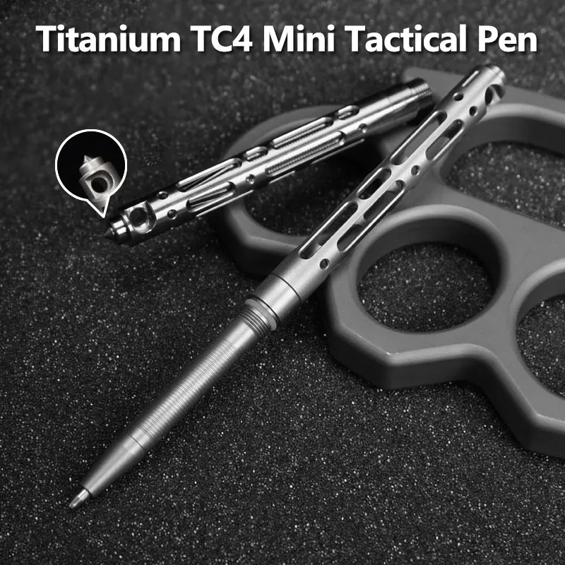 Titāna TC4 Mini Taktiskās Pildspalvu Self Defense Āra EDC Rīku Keychain Kabatas Biznesa Rakstot Pen Pildspalvu Kolekcija0