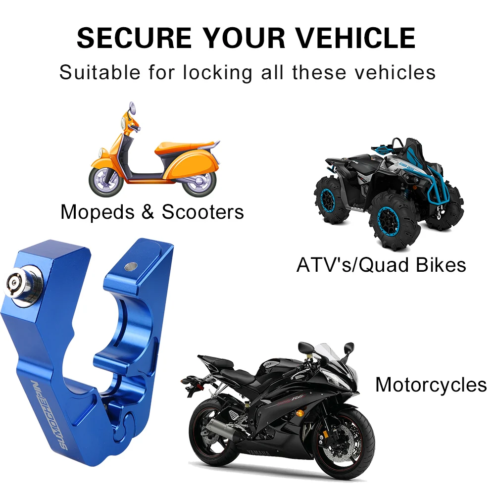 Drošības Motociklu Roktura Bloķēšanas Stūres Klausuli Disku Bremzes Sviras Bloķēšanas Mehānisko Slēdzenes4