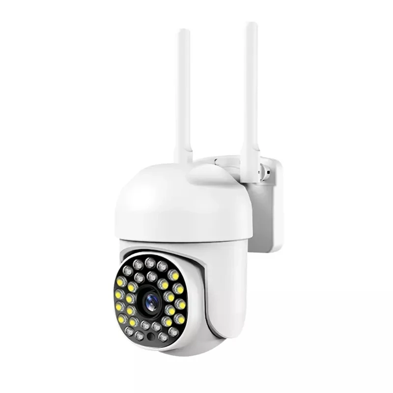 1Set Drošības Kameru Ar Prožektori Krāsu Nakts Redzamības Vadu Novērošanas Kamera Smart Home Kameras Balts0