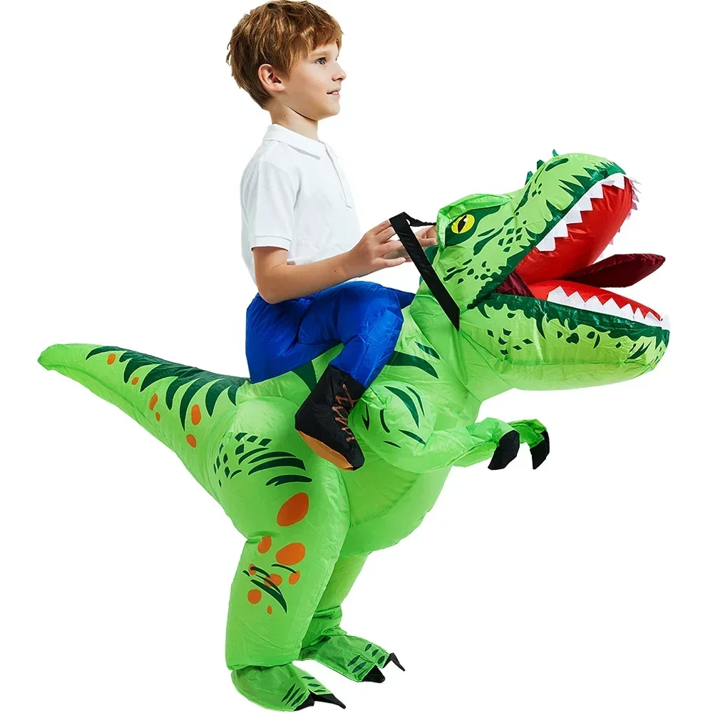 T-rex Dinozaura Piepūšamās Kostīmu Bērnu Anime Purima Halloween, Ziemassvētku Cosplay Tērpi, Kleita, Uzvalks, par Bērniem Pieaugušo Dāvanu2