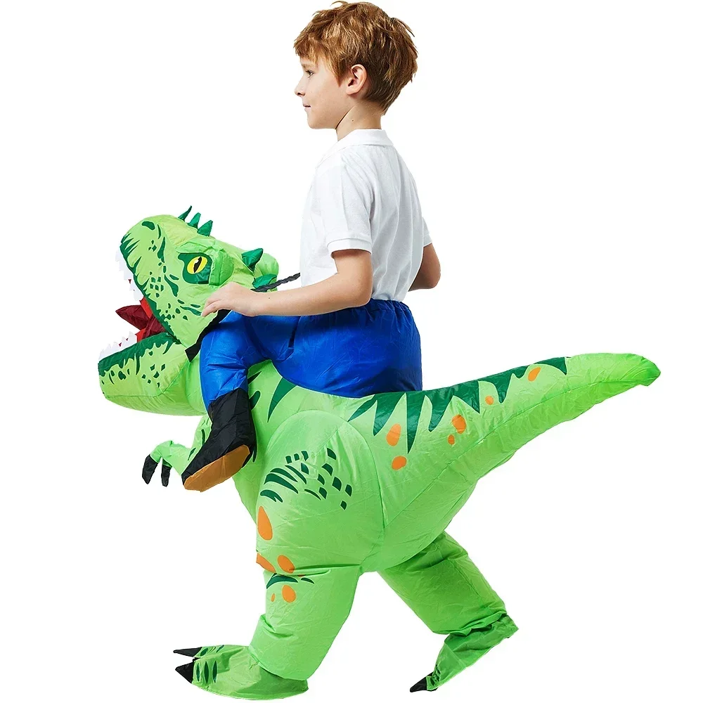 T-rex Dinozaura Piepūšamās Kostīmu Bērnu Anime Purima Halloween, Ziemassvētku Cosplay Tērpi, Kleita, Uzvalks, par Bērniem Pieaugušo Dāvanu3