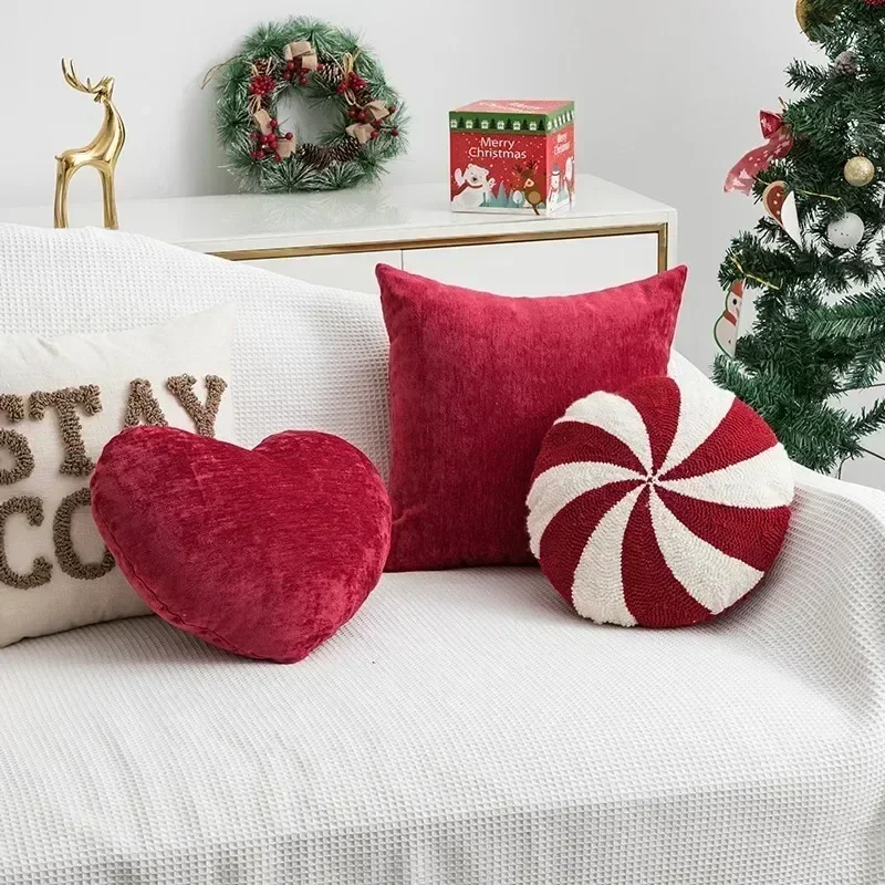 Ziemassvētku Multfilmas Spilvens Gadījumā Konfektes Spilvenu Dzīvojamās Istabas Dīvāna Spilveniem jaungada Red Apdares, dekoratīvie Spilveni, Guļamistabas Gultas Spilvena1